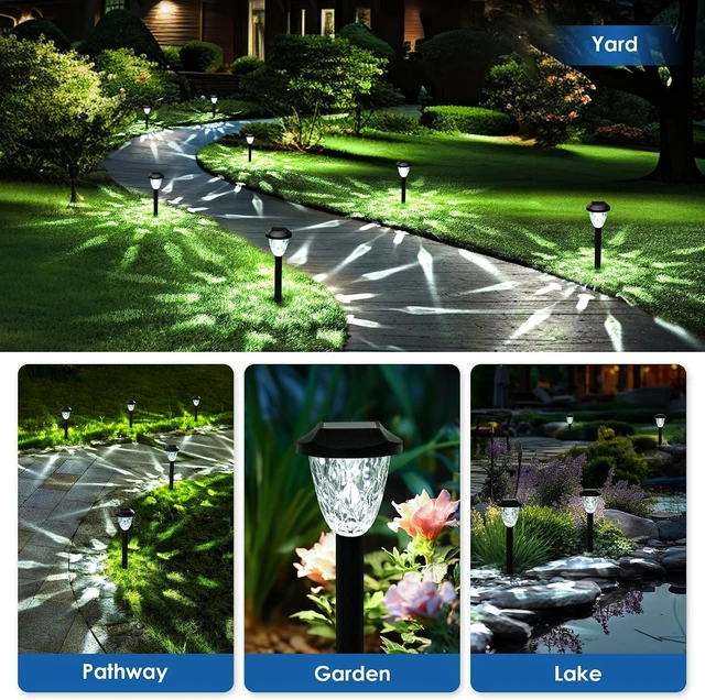Alt view image 4 of 7 - GIGALUMI Cool Outdoor Solar Garden Path Lights, Waterproof 8PK