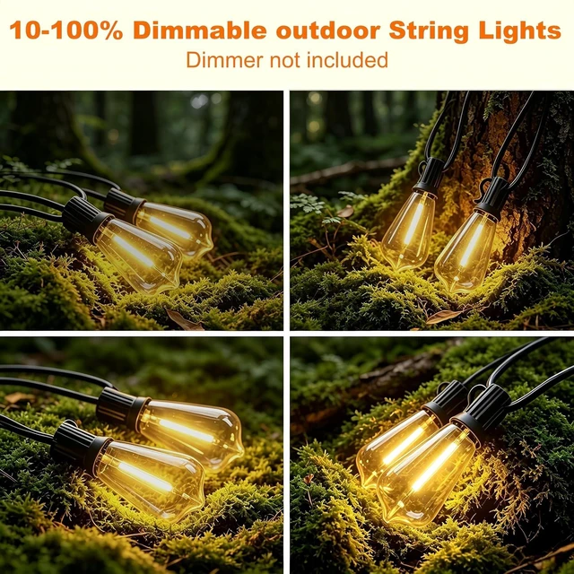 Alt view image 4 of 7 - 100FT Outdoor String Lights, IP45 Waterproof Patio Lights LED ST38
