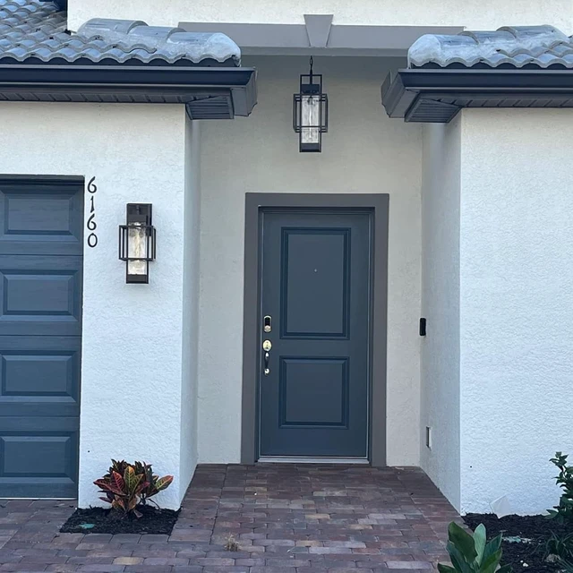 Alt view image 5 of 7 - PARTPHONER Modern Outdoor Light Fixtures Outdoor Lighting 2 Pack, 15" Exterior Wall Sconce Waterproof Porch Light, Outside Light for House with Water Glass for Garage Doorway, Black