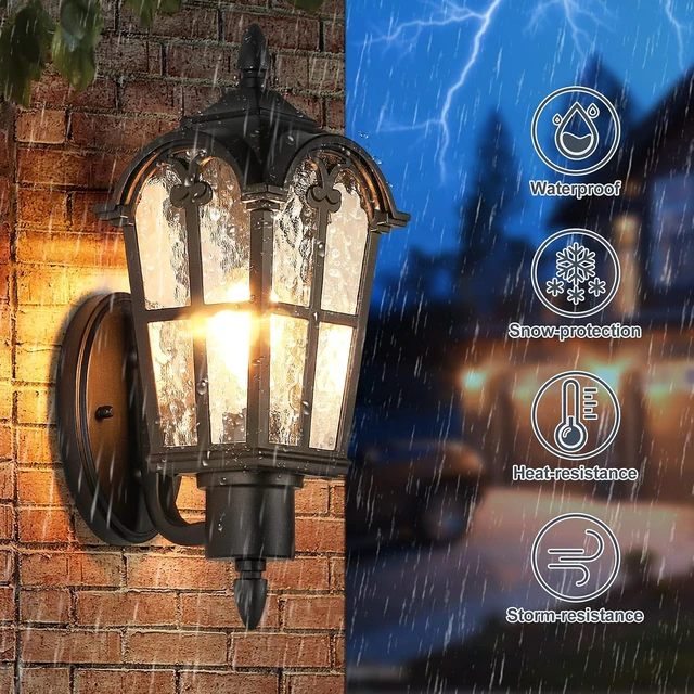 Alt view image 2 of 7 - 16 Large Outdoor Wall Light Fixtures, Exterior Wall Lantern Sconces
