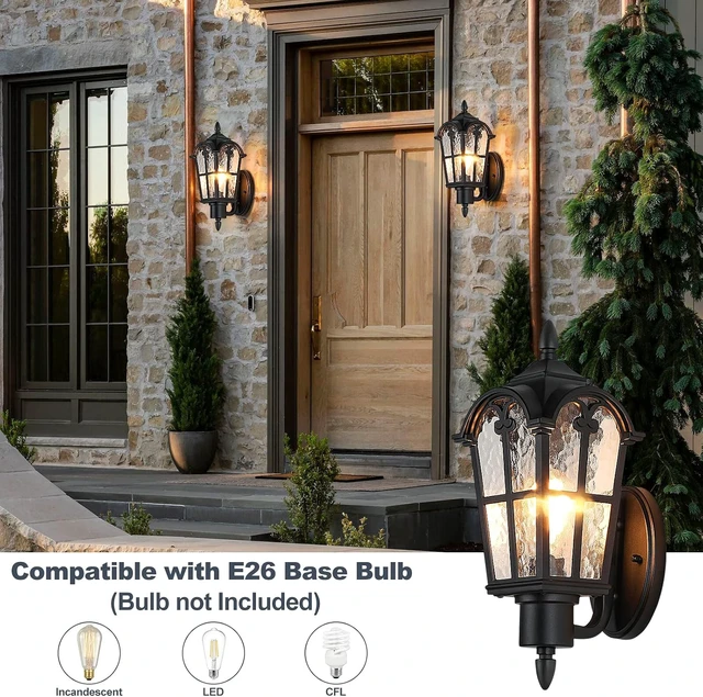 Alt view image 4 of 7 - 16 Large Outdoor Wall Light Fixtures, Exterior Wall Lantern Sconces
