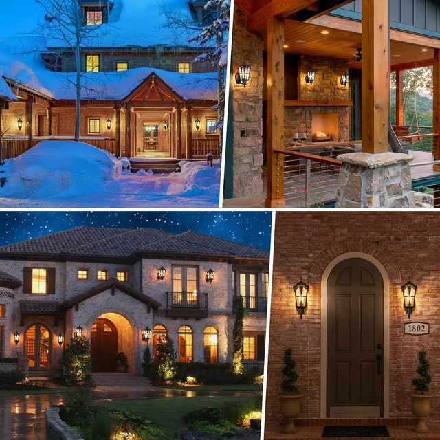 Alt view image 7 of 7 - 16 Large Outdoor Wall Light Fixtures, Exterior Wall Lantern Sconces