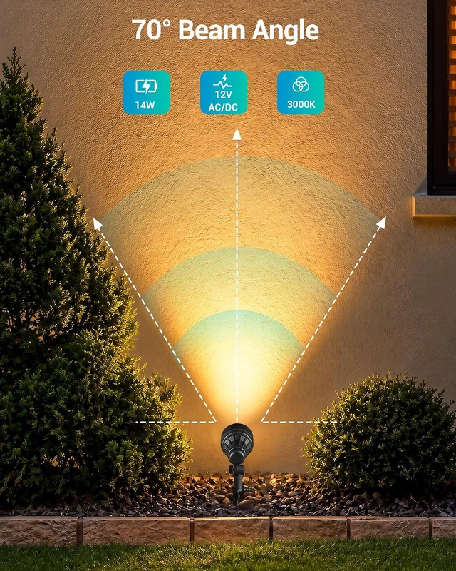 Alt view image 2 of 7 - DEWENWILS LED Low Voltage Landscape Lights, 12V Aluminum Outdoor Spotlight