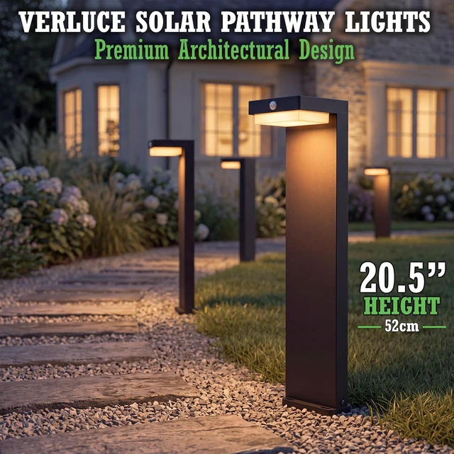 Alt view image 2 of 7 - Solar Pathway Lights Outdoor, Motion Sensor, Warm White, 4 Pack