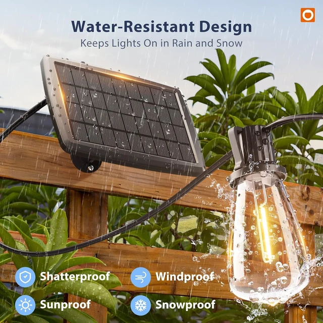 Alt view image 6 of 7 - addlon 102FT(96+6) Solar String Lights Outdoor with Remote, Last 30+ Hrs