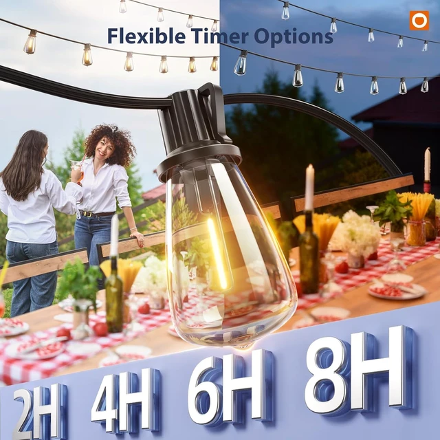 Alt view image 5 of 7 - addlon 102FT(96+6) Solar String Lights Outdoor with Remote, Last 30+ Hrs