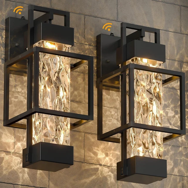 Main image of Hotsonic 2 Pack Dusk to Dawn Outdoor Porch Light Fixtures Wall Mount, 14'' Dimmable Exterior Lighting for Outside, Waterproof Wall Lantern Lamps, Black Sconce Coach Lights for House, Garage