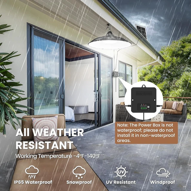 Alt view image 6 of 7 - Solar Shed Light Indoor Outdoor with Pull String, 2000LM 6500K 1Pack