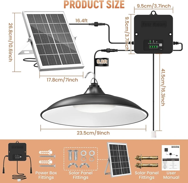 Alt view image 7 of 7 - Solar Shed Light Indoor Outdoor with Pull String, 2000LM 6500K 1Pack