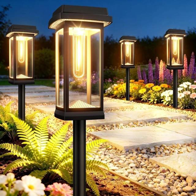 Main image of Solar Pathway Lights Outdoor, 8 Pack Upgraded Solar Garden Lights Solar Powered, Solar Lights Outdoor Waterproof IP65, 15 Hours Outdoor Solar Lights for Yard Patio Landscape Walkway Driveway Decor