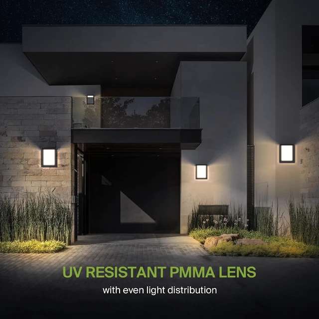 Alt view image 6 of 7 - ASD 8" LED Outdoor Wall Light | Front Door, Porch, Patio, Exterior | Black