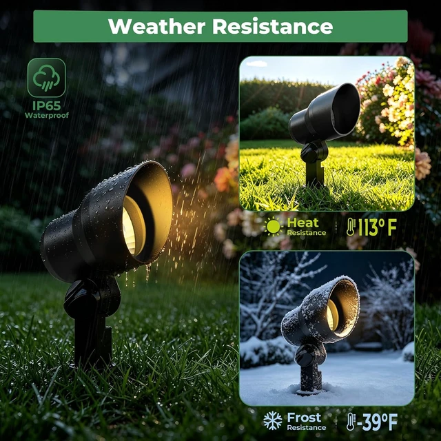 Alt view image 4 of 7 - Gardencoin Low Voltage Landscape Spotlight, 12V LED Outdoor Spot Lights with 4W G4 Replaceable Bulb, Wired Waterproof Aluminum Up Lighting Fixture for Yard, Garden, House, Tree, Lawn (6 Pack)