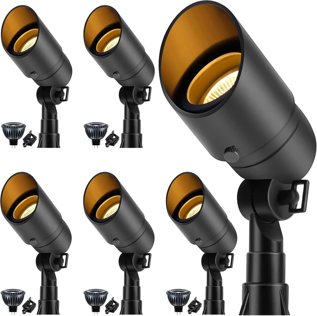 Main image of Gardencoin Low Voltage Landscape Spotlight, 12V LED Outdoor Landscape Lighting, Landscape Spot Lights Wired for Garden and Yard, Aluminum Up Lighting Fixture with 5W MR16 Replaceable Bulb (6 Pack)