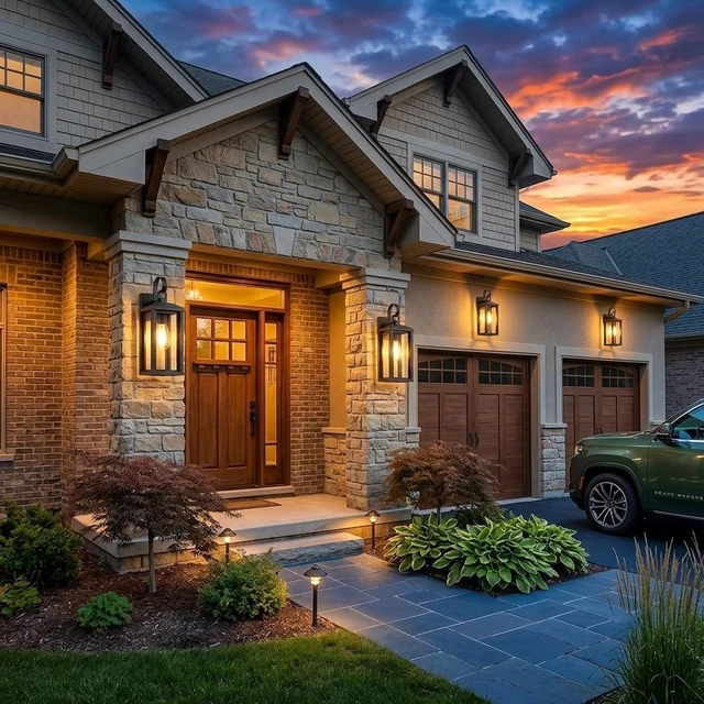 Alt view image 3 of 7 - 17" Large Outdoor Wall Lights for House 2-Pack, Matte Black