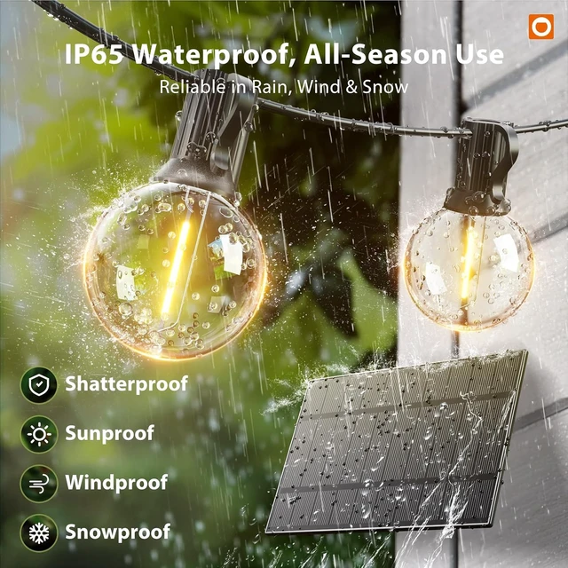Alt view image 6 of 7 - addlon 100FT 54LED Solar String Lights Outdoor Waterproof with Remote, USB