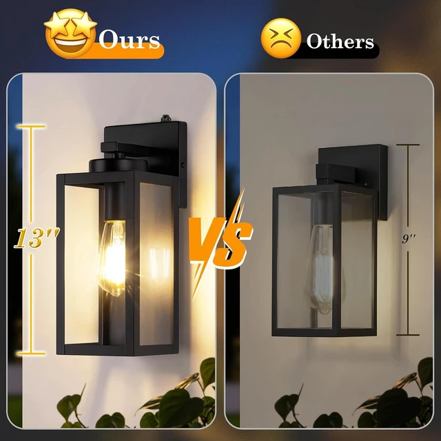 Alt view image 2 of 7 - BesLowe Upgraded Dusk to Dawn Outdoor Wall Lights, Matte Black, 2-Pack