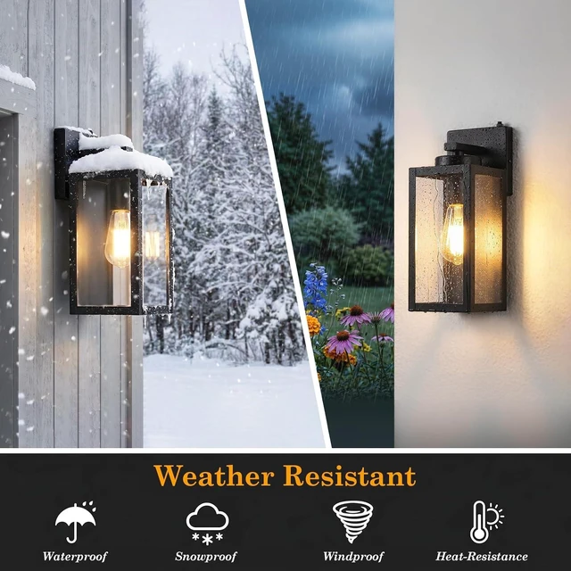 Alt view image 4 of 7 - BesLowe Upgraded Dusk to Dawn Outdoor Wall Lights, Matte Black, 2-Pack