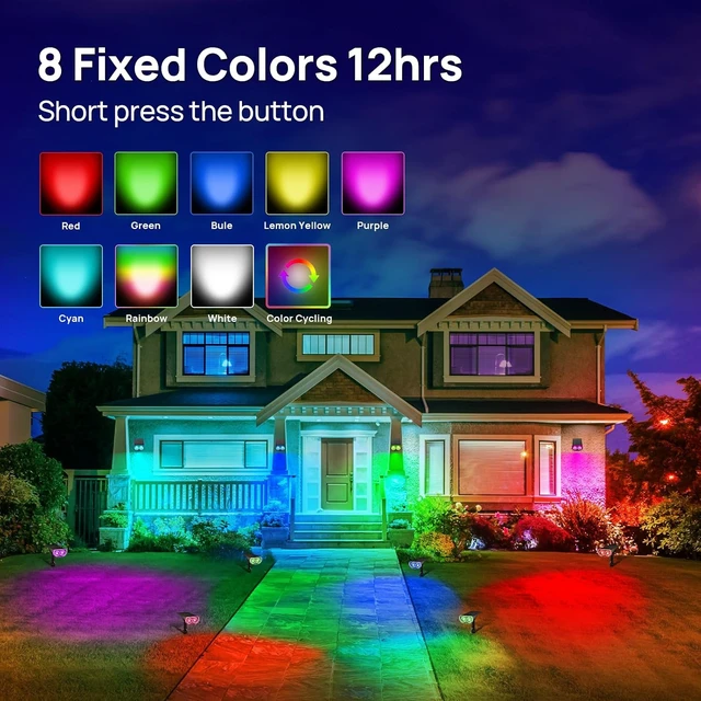 Alt view image 3 of 7 - Consciot Solar Spot Lights Outdoor, Halloween Decorations, Color Changing