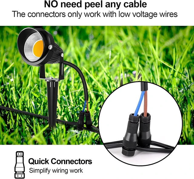 Alt view image 4 of 7 - ZUCKEO 10W Low Voltage Landscape Lights LED Landscape Lighting with Connectors, 12V Outdoor Spotlights Yard Garden Pathway Lights, 1000LM Waterproof Warm White Light (14 Pack)