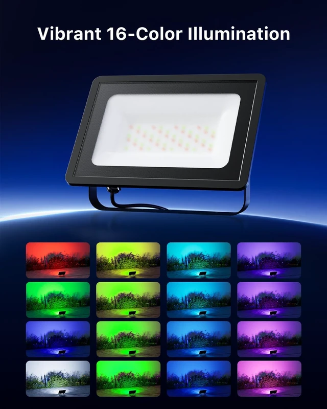 Alt view image 2 of 7 - FALOVE 4 Pack Outdoor RGBW Flood Lights by Dual Remote for Halloween Decor