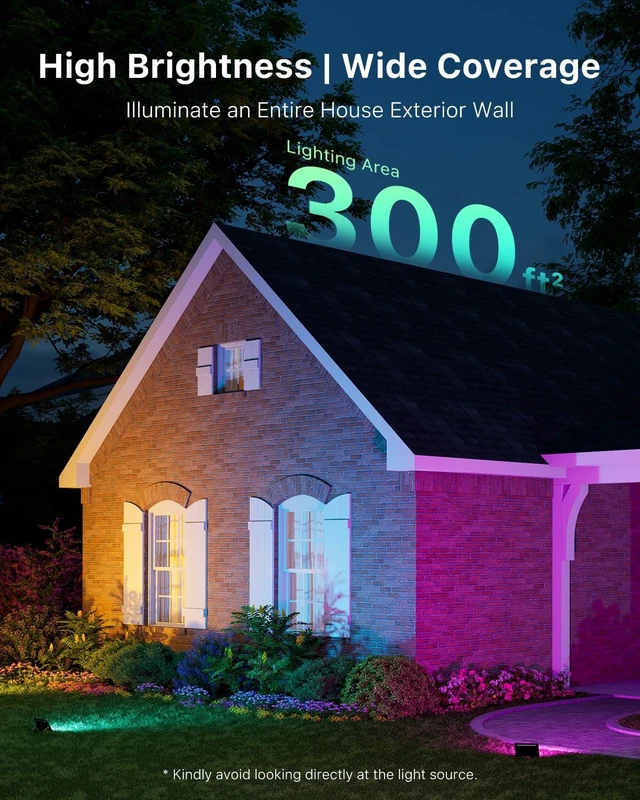 Alt view image 6 of 7 - FALOVE 4 Pack Outdoor RGBW Flood Lights by Dual Remote for Halloween Decor