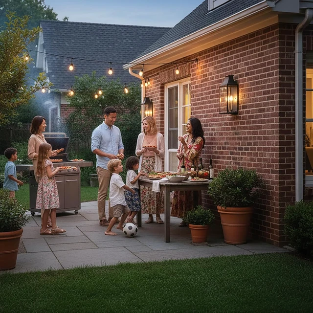 Alt view image 4 of 7 - 18" Medium Classic Outdoor Wall Light, House Exterior Sconce Lantern