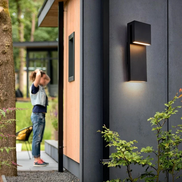 Alt view image 3 of 7 - Tarentlight Modern LED Outdoor Wall Sconce 17W Integrated LED Outdoor Wall Mount,Anti Rust Textured Black Suit for Wet Locations and All Rooms,Easily Installed in Any Direction.Bulb Included.