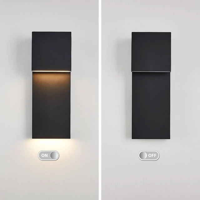 Alt view image 7 of 7 - Tarentlight Modern LED Outdoor Wall Sconce 17W Integrated LED Outdoor Wall Mount,Anti Rust Textured Black Suit for Wet Locations and All Rooms,Easily Installed in Any Direction.Bulb Included.