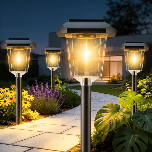 Main image of 16Pack Solar Pathway Lights Outdoor, Warm White LED Waterproof Solar Lights