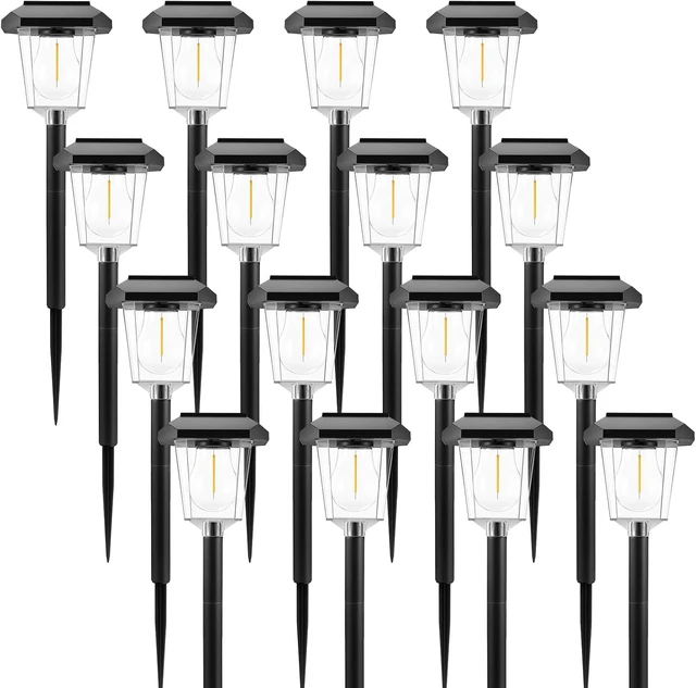 Alt view image 2 of 7 - 16Pack Solar Pathway Lights Outdoor, Warm White LED Waterproof Solar Lights