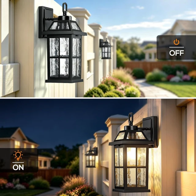 Alt view image 3 of 7 - 14 '' Outdoor Lights for House 2 Packs, Black Exterior Light Fixtures