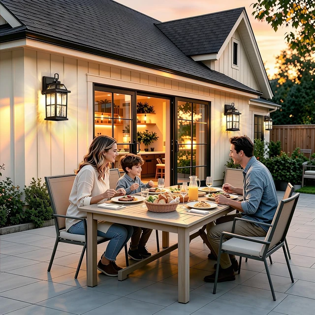 Alt view image 2 of 7 - 14 '' Outdoor Lights for House 2 Packs, Black Exterior Light Fixtures