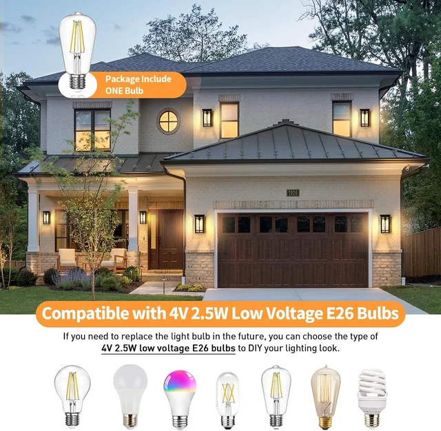 Alt view image 5 of 7 - Solar Porch Lights Outdoor 2 Packs, 11'' Dusk to Dawn Outdoor Lighting