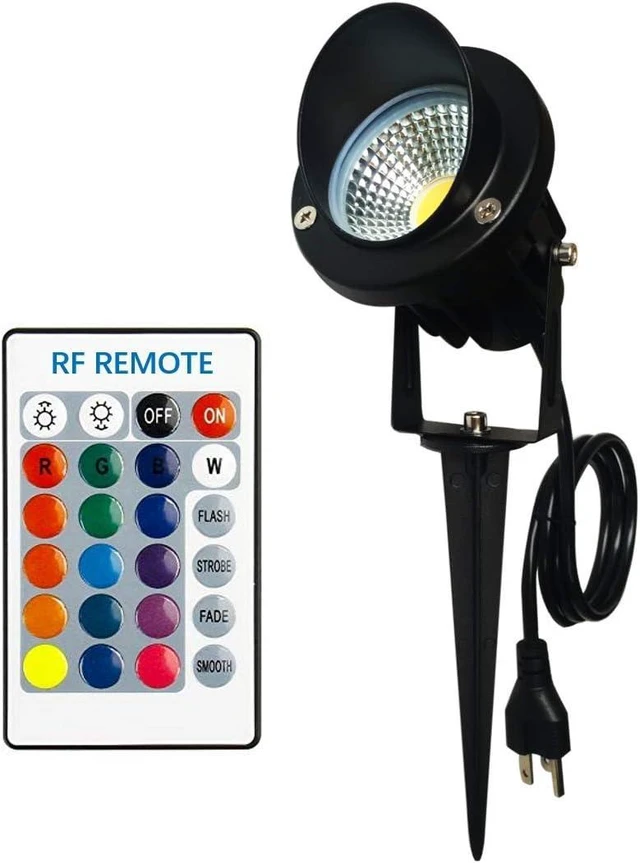 Main image of Color LED Outdoor Landscape Spotlight Remote 10W RGB Waterproof Spot Light for Yard Tree Garden Halloween Christmas Lighting, 120V