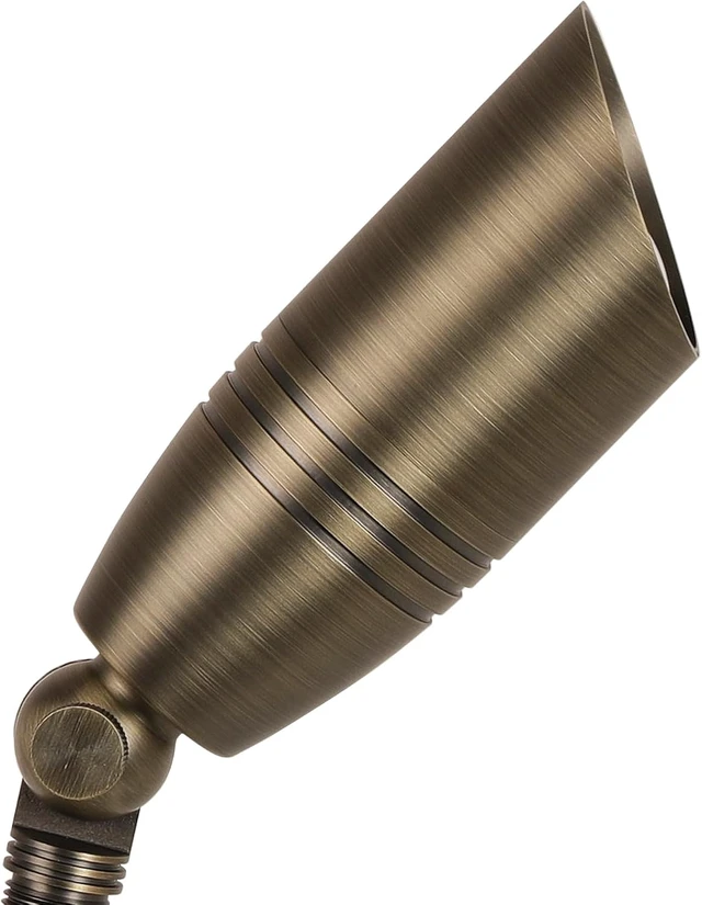 Alt view image 2 of 7 - Solid Brass Outdoor Landscape Spotlights, Heavy Duty Low Voltage Landscape Lighting with 5W 2700K Aluminum MR16 Bulbs, Wired 12V Waterproof Large Bronze Uplights for Garden, Yard, Trees, 10 Pack