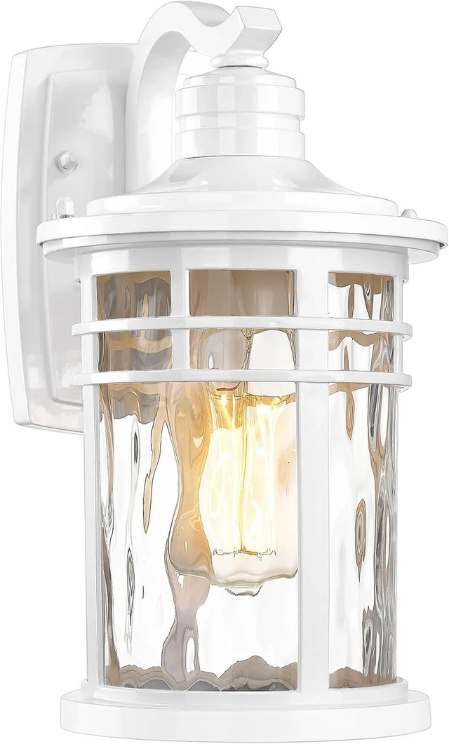 Main image of Darkaway Outdoor Wall Light Fixture,Outside Porch Lights Wall Mounted with Water Ripple Glass Exterior Waterproof Lantern Modern Wall Sconce Lighting for Front Door Yard Patio