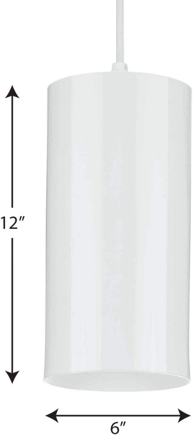 Alt view image 7 of 7 - Progress Lighting Cylinder Outdoor Pendant Light, White