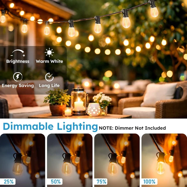 Alt view image 2 of 7 - GvvooHome LED Outdoor String Lights 200FT, Waterproof Patio Lights Dimmable