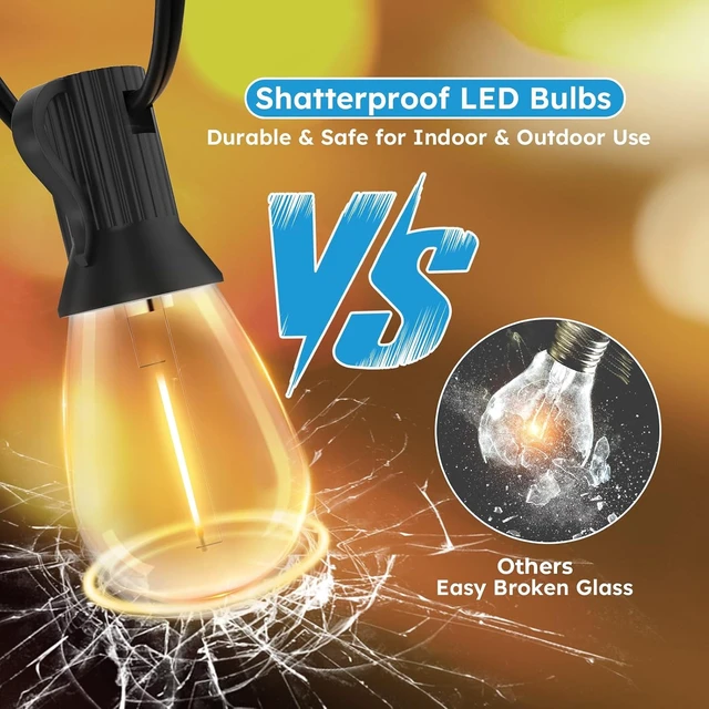 Alt view image 3 of 7 - GvvooHome LED Outdoor String Lights 200FT, Waterproof Patio Lights Dimmable