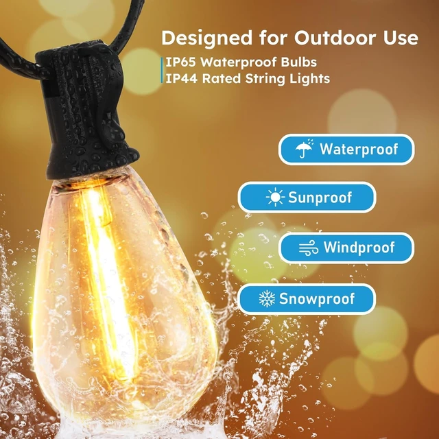 Alt view image 5 of 7 - GvvooHome LED Outdoor String Lights 200FT, Waterproof Patio Lights Dimmable