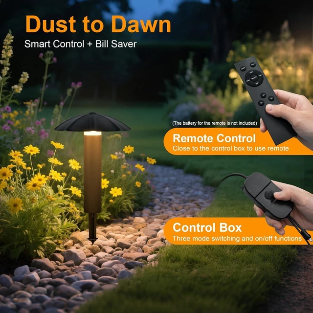 Alt view image 6 of 7 - 8 Pack Low Voltage Landscape Lighting Kit, 3W Metal Pathway Lights