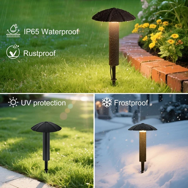 Alt view image 4 of 7 - 8 Pack Low Voltage Landscape Lighting Kit, 3W Metal Pathway Lights