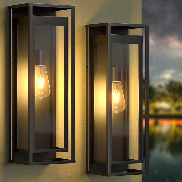 Main image of 20in Large Outdoor Wall Light Black Modern Sconce Exterior Lighting Fixture