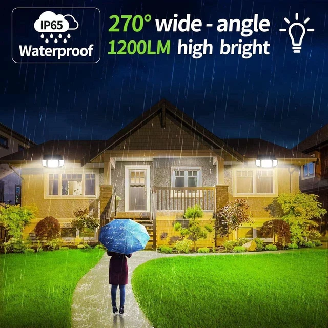 Alt view image 2 of 7 - intelamp Solar Outdoor Lights, Motion Sensor with Dual Sensors Waterproof