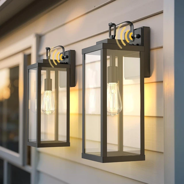 Main image of LOHAS 17" Large Size Dusk to Dawn Outdoor Wall Lights, Black Phoch Lights