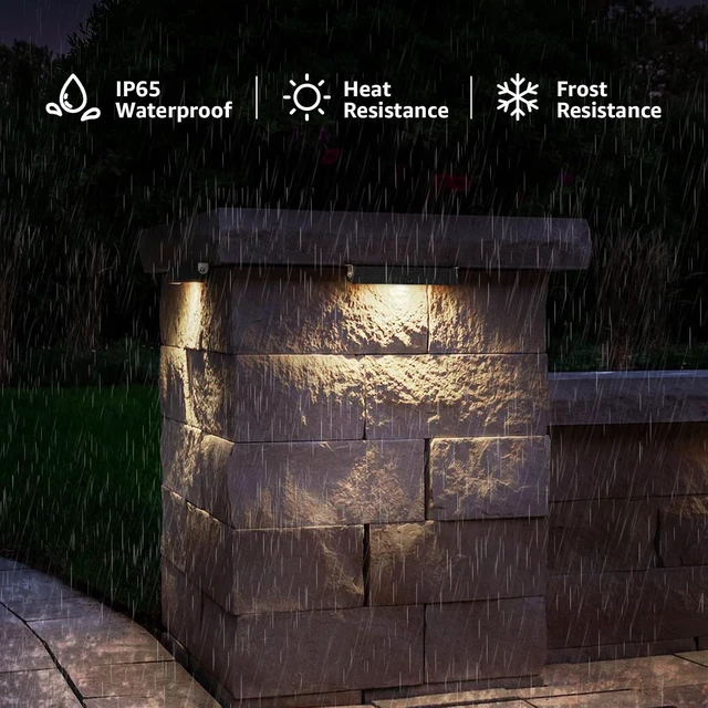 Alt view image 5 of 7 - SUNVIE 7 Inch Retaining Wall Lights 5W LED Hardscape Lighting 12V-24V Low Voltage Step Lights 3000K Warm White Waterproof Outdoor Landscape Lighting for Patio Walls Stairs, 12-Pack with Connectors