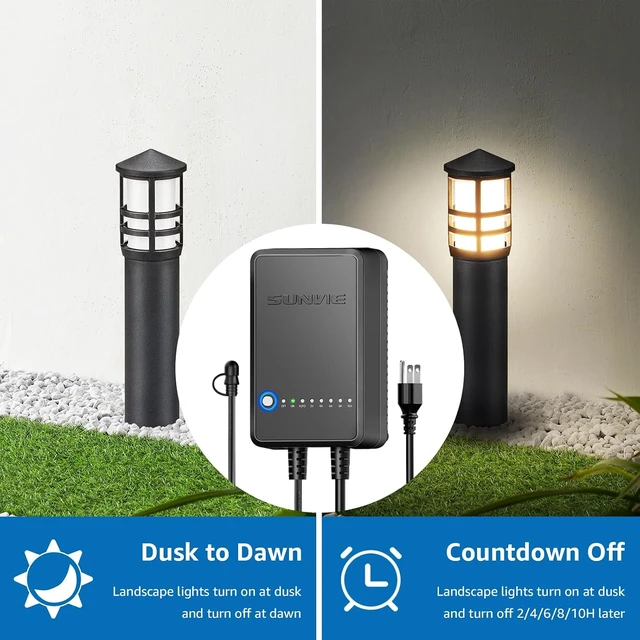 Alt view image 3 of 7 - SUNVIE All-in-One LED Landscape Lighting Kit, 8-Pack Low Voltage Pathway Lights with Transformer and 100FT 16/2 AWG Wire, 3000K Waterproof Landscape Lights with Connectors for Walkway Garden Yard