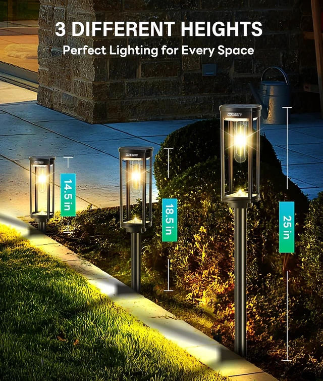 Alt view image 6 of 7 - COXSENI Solar Pathway Lights Outdoor Waterproof Warm White, 8 Pack