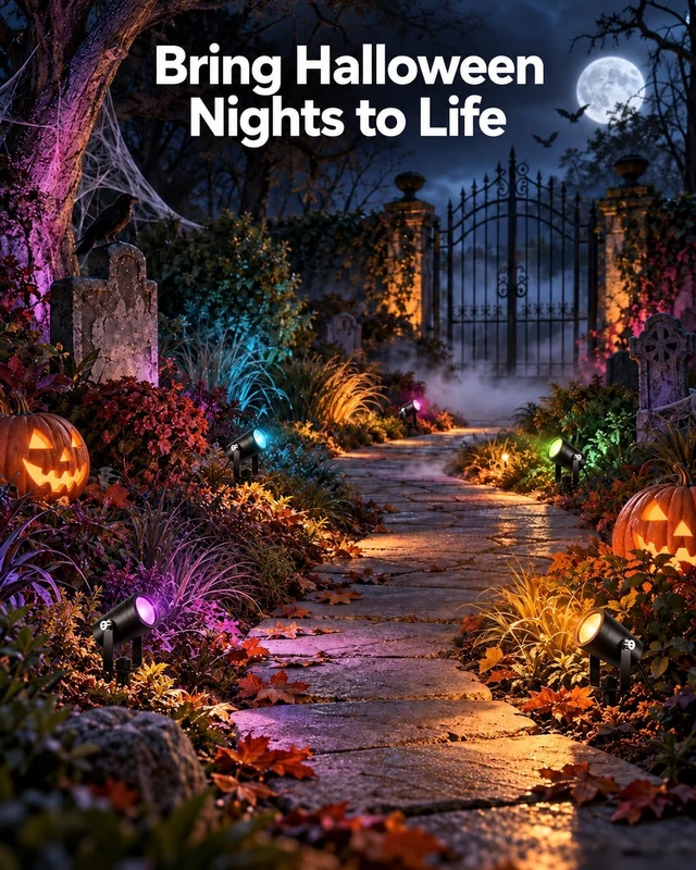 Alt view image 2 of 7 - Lumary Upgraded Smart Landscape Lights, 56 ft Outdoor Spotlights, 6Pack