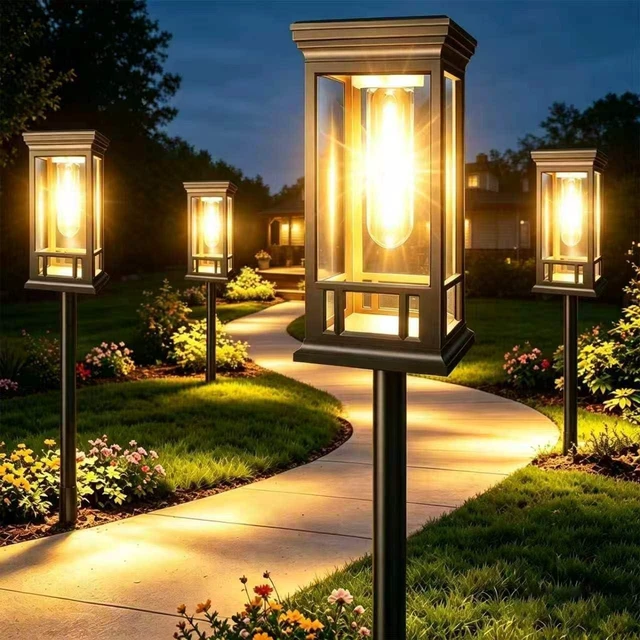 Main image of LORRYTE 10 Pack Solar Pathway Lights Outdoor Waterproof, Garden Lights